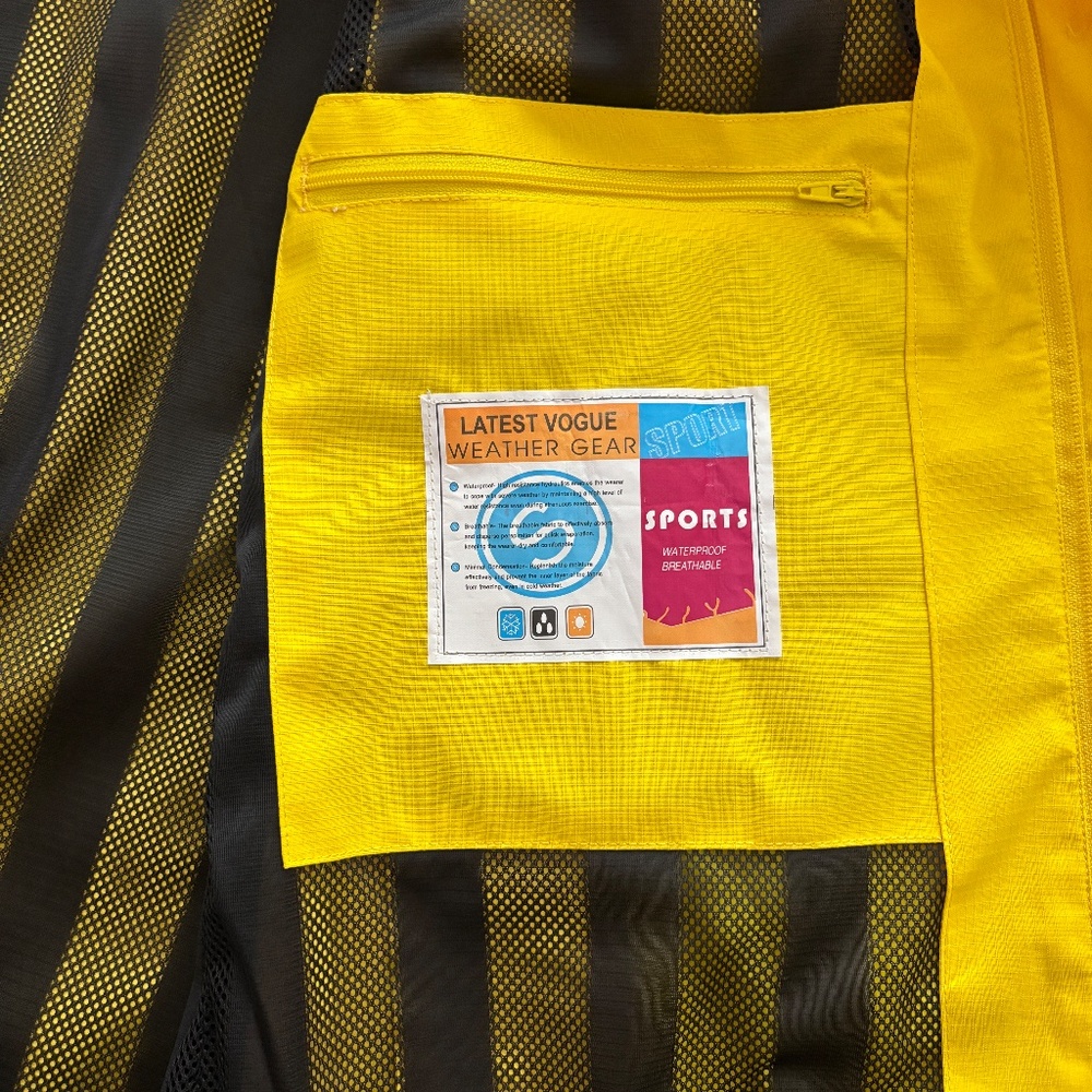 OTU Waterproof Raincoat - Bright Yellow Size S - Picture 10 of 14
